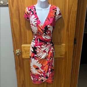 Boston Proper Floral Faux Wrap Dress